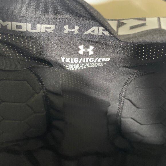 Under Armour Football Padded Shirt Youth Boys XL Black Sports Hex Sports - Picture 4 of 7